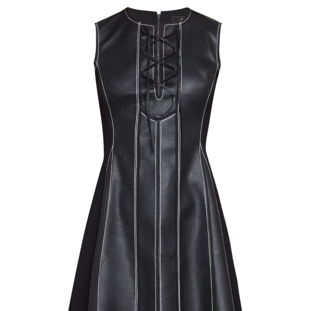 BCBGMAXAZRIA Jolee Sleeveless Faux-Leather Dress - Picture 3 of 5